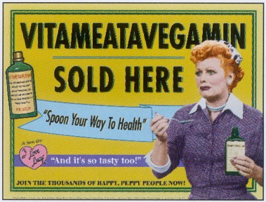 I LOVE LUCY VITAMEATAVEGAMIN METAL SIGN