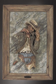 AGAINST THE WIND LIMITED EDITION MILL CREEK STUDIOS FRAMED WALL SCULPTURE BY STEPHEN HERRERO