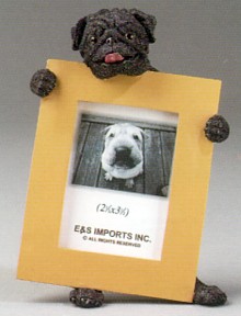 PUG BLACK 2-1/2 x 3-1/2 THREE DIMENSIONAL PHOTO FRAME