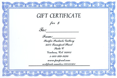 Pacific Products Gallery Gift Certificate