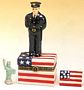 Nypd Policeman On American Flag Porcelain Hinged Box