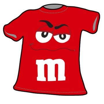 M&M'S RED FACE T-SHIRT - EXTRA LARGE