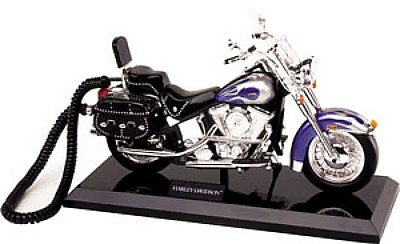 HARLEY-DAVIDSON HERITAGE SOFTAIL TELEPHONE BLUE WITH SILVER FLAMES