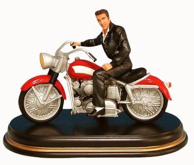 ELVIS ON MOTORCYCLE FIGURINE