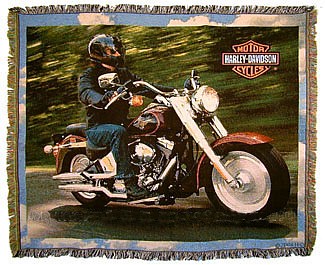 HARLEY-DAVIDSON RIDER TAPESTRY BLANKET/THROW