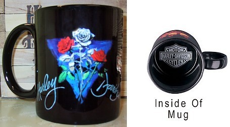 Harley-Davidson Chrome Rose 11 Oz. Black Mug