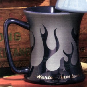 Harley-Davidson 12 Oz. Sculpted Flame Mug - Dark Blue