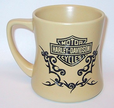 HARLEY-DAVIDSON BLACK AND TAN 12 OZ. MUG