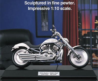 THE HARLEY-DAVIDSON VRSCA V-ROD IN FINE PEWTER LIMITED EDITION SCALE MODEL BY THE FRANKLIN MINT
