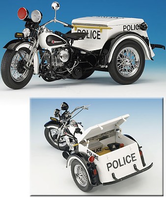 1947 HARLEY-DAVIDSON POLICE SERVI-CAR LIMITED EDITION DIE-CAST SCALE MODEL BY THE FRANKLIN MINT