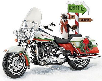 2007 HARLEY-DAVIDSON ROAD KING CHRISTMAS LIMITED EDITION DIE-CAST SCALE MODEL BY THE FRANKLIN MINT