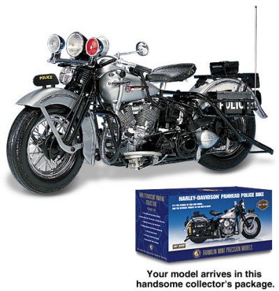 1948 HARLEY-DAVIDSON PANHEAD POLICE BIKE DIE-CAST SCALE MODEL BY THE FRANKLIN MINT