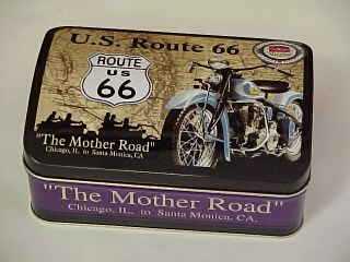 Route 66 Collectible Tin Box With Hinged Lid