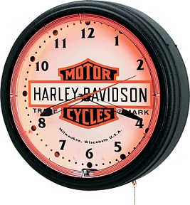 HARLEY-DAVIDSON BAR & SHIELD NEON WALL CLOCK