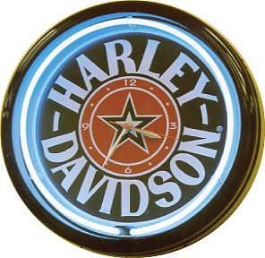HARLEY-DAVIDSON FAT BOY NEON WALL CLOCK