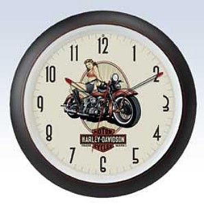 HARLEY-DAVIDSON PIN UP CLOCK CLOCK WITH SOUND CHIP