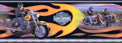 HARLEY DAVIDSON FLAMES WALLPAPER BORDER