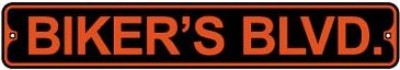 BIKER'S BLVD. ALUMINIUM STREET SIGN