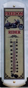 Freedom Rider Metal Thermometer