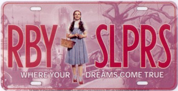 THE WIZARD OF OZ RUBY SLIPPERS LICENSE PLATE