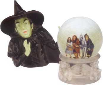 THE WIZARD OF OZ WICKED OF THE WEST SALT AND PEPPER SHAKERS