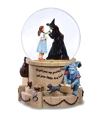 THE WIZARD OF OZ WICKED WITCH THREATING DOROTHY MUSICAL WATERGLOBE