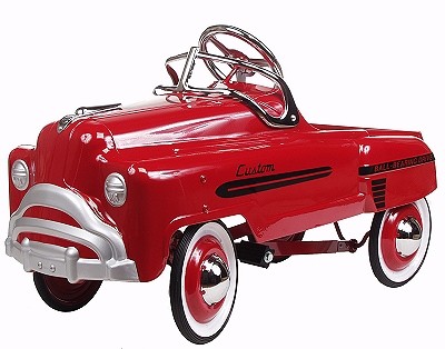 CLASSIC RED SEDAN PEDAL CAR BY AMERICAN RETRO
