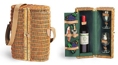 BACCHUS DELUXE ONE BOTTLE WINE BASKET SERVICE FOR TWO