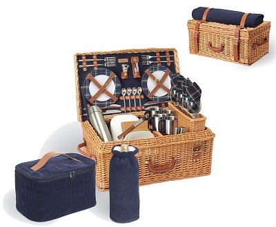 WINDSOR DELUXE PICNIC BASKET SERVICE FOR FOUR