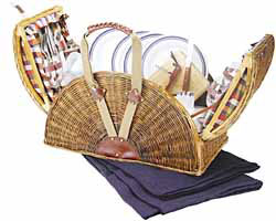 SUNSHINE FOUR PERSON DELUXE PICNIC BASKET