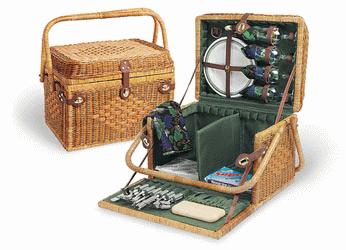 EVEREST FOUR PERSON DELUXE INSULATED (HOT/COLD) PICNIC BASKET