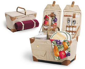 PIONEER CANVAS TWO PERSON DELUXE PICNIC BASKET