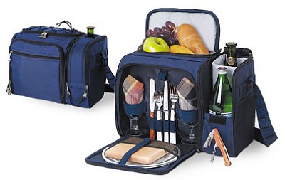 MALIBU SHOULDER PACK TWO PERSON DELUXE PICNIC BASKET
