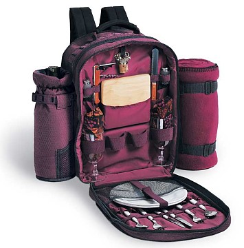 SIERRA TWO PERSON DELUXE BACKPACK PICNIC BASKET WITH BLANKET