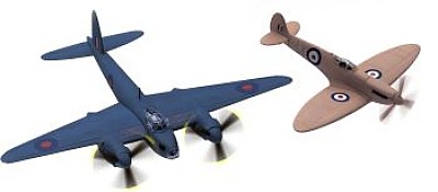 DH MOSQUITO/SPITFIRE SET LIMITED EDITION DIE-CAST SCALE MODEL AIRCRAFT BY CORGI