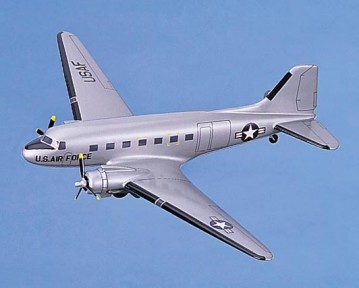 C-47 SKYTRAIN USAF SILVER SCALE MODEL AIRCRAFT