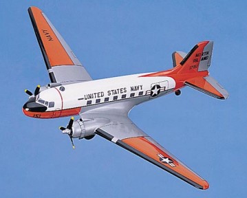 C-47 SKYTRAIN NAVY ORANGE SCALE MODEL AIRCRAFT