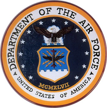 DEPARTMENT OF THE AIR FORCE WOODEN HANDCARVED SEAL PLAQUE
