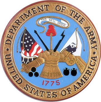 Department Of The Army Wooden Hand Carved Seal Plaque