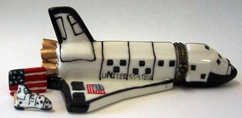 SPACE SHUTTLE PORCELAIN HINGED BOX