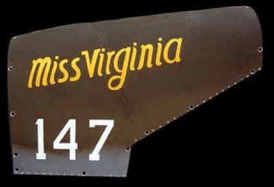 P-38 MISS VIRGINIA ALUMINUM AIRCRAFT NOSE ART PANEL