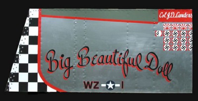 P-51 Mustang Big Beautiful Doll Aluminum Aircraft Nose Art Panel