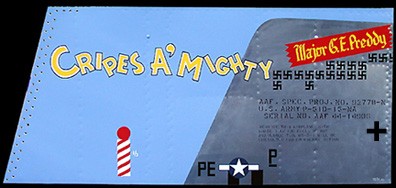 P-51 Mustang Cripes A' Mighty Aluminum Aircraft Nose Art Panel