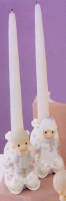 PRECIOUS MOMENTS BRIDE AND GROOM TAPERED CANDLE HOLDER