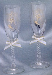 PRECIOUS MOMENTS FLUTE GLASS SET