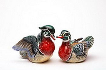 WOOD DUCK SALT AND PEPPER SHAKERS