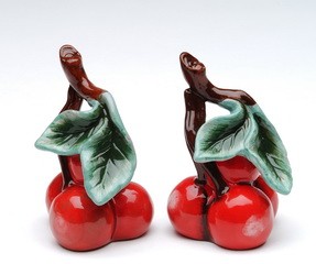 RED CHERRIES SALT AND PEPPER SHAKERS