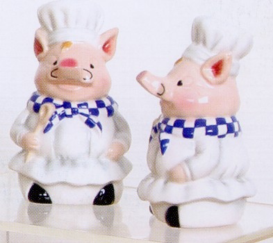 PIG CHEF SALT AND PEPPER SHAKERS
