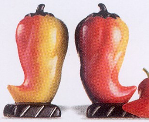 CAYENNE CHILI PEPPERS SALT AND PEPPER SHAKERS