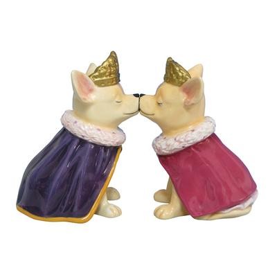 Aye Chihuahua Prince And Princess Magnetic Salt And Pepper Shakers